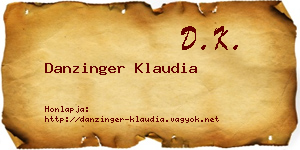 Danzinger Klaudia névjegykártya